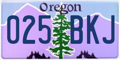 OR license plate 025BKJ