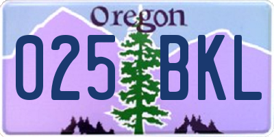 OR license plate 025BKL