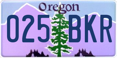 OR license plate 025BKR