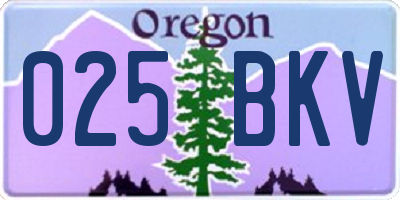 OR license plate 025BKV