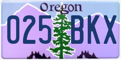 OR license plate 025BKX