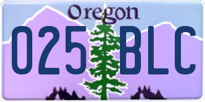 OR license plate 025BLC
