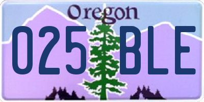 OR license plate 025BLE