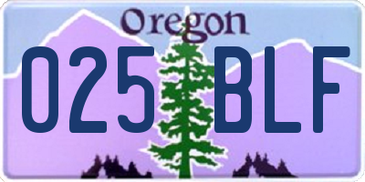 OR license plate 025BLF