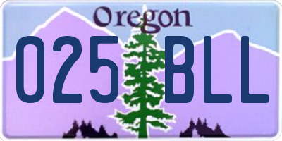 OR license plate 025BLL