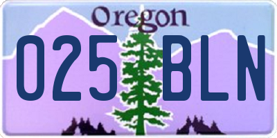 OR license plate 025BLN
