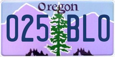 OR license plate 025BLO