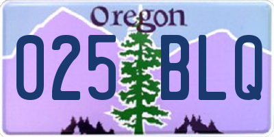OR license plate 025BLQ