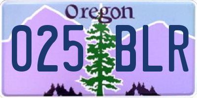 OR license plate 025BLR