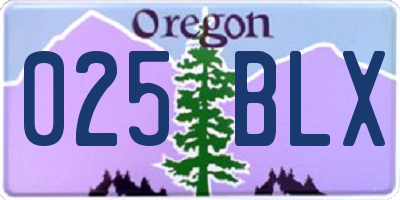 OR license plate 025BLX