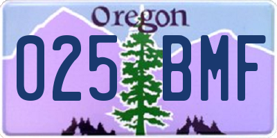 OR license plate 025BMF