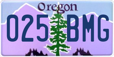 OR license plate 025BMG