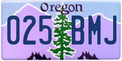 OR license plate 025BMJ