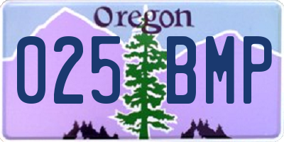 OR license plate 025BMP