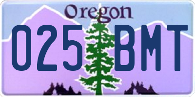 OR license plate 025BMT