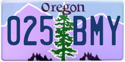 OR license plate 025BMY