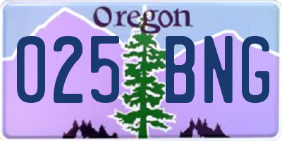 OR license plate 025BNG