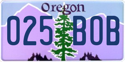 OR license plate 025BOB