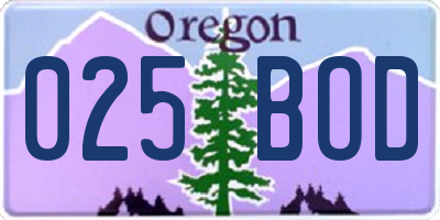 OR license plate 025BOD