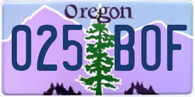 OR license plate 025BOF