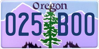 OR license plate 025BOO