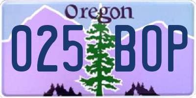 OR license plate 025BOP