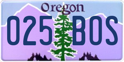 OR license plate 025BOS