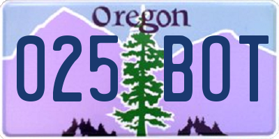 OR license plate 025BOT