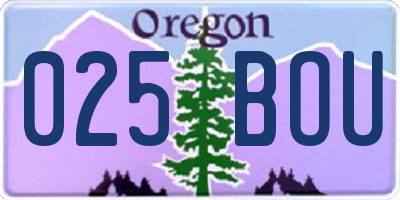 OR license plate 025BOU