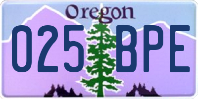 OR license plate 025BPE