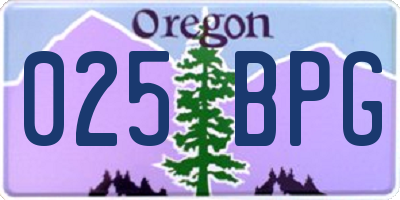OR license plate 025BPG