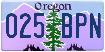 OR license plate 025BPN