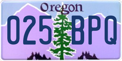OR license plate 025BPQ