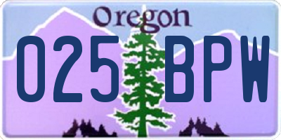 OR license plate 025BPW