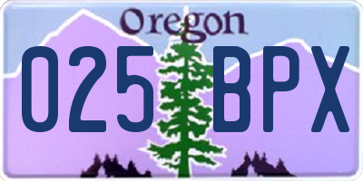 OR license plate 025BPX