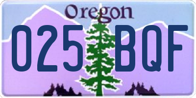 OR license plate 025BQF