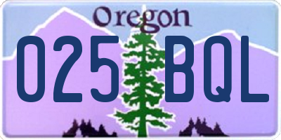 OR license plate 025BQL