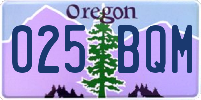 OR license plate 025BQM