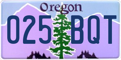 OR license plate 025BQT