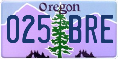 OR license plate 025BRE