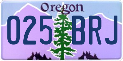 OR license plate 025BRJ