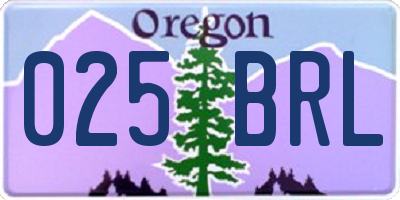 OR license plate 025BRL