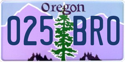 OR license plate 025BRO