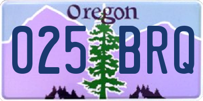 OR license plate 025BRQ