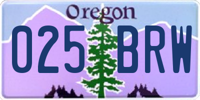 OR license plate 025BRW