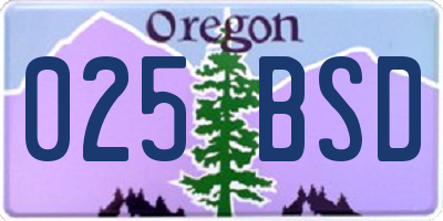 OR license plate 025BSD