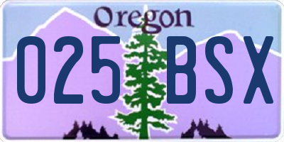 OR license plate 025BSX