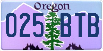 OR license plate 025BTB