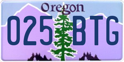 OR license plate 025BTG