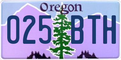 OR license plate 025BTH